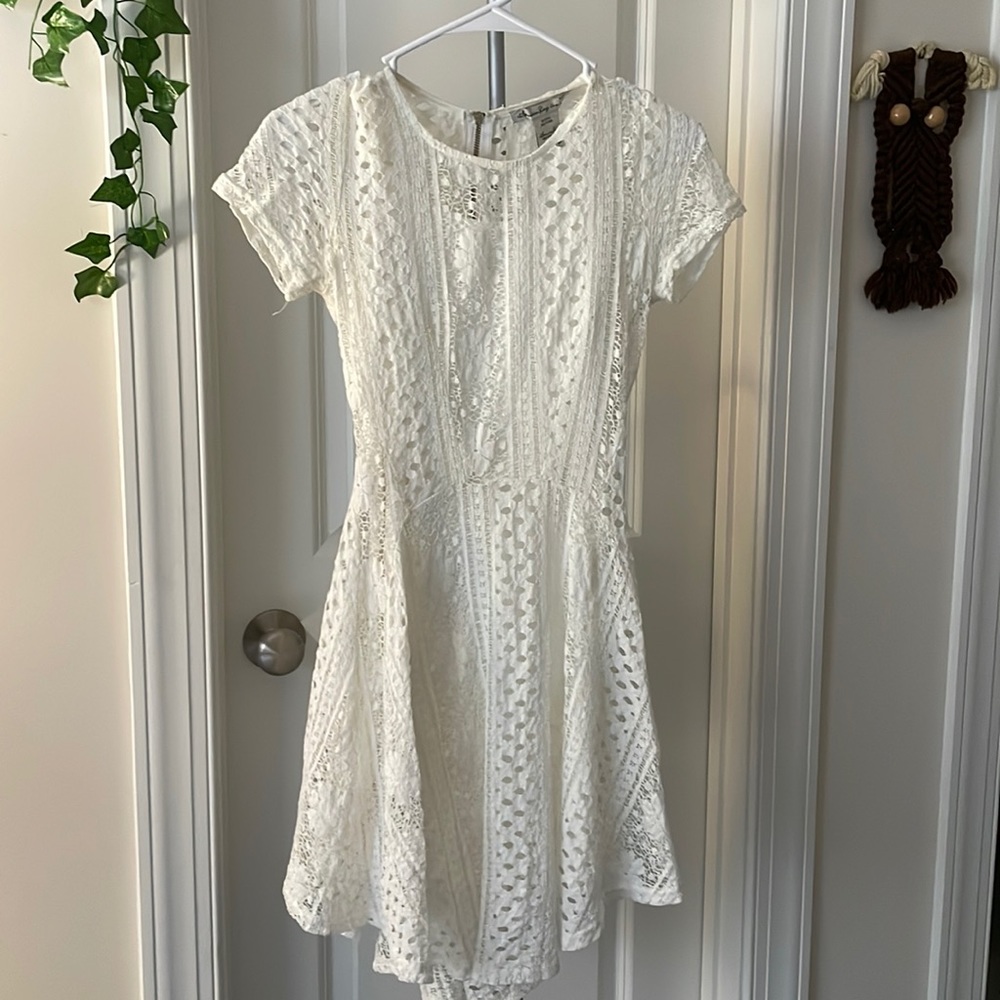 American Rag Cie White/Cream Lace Fit & Flare Dress
